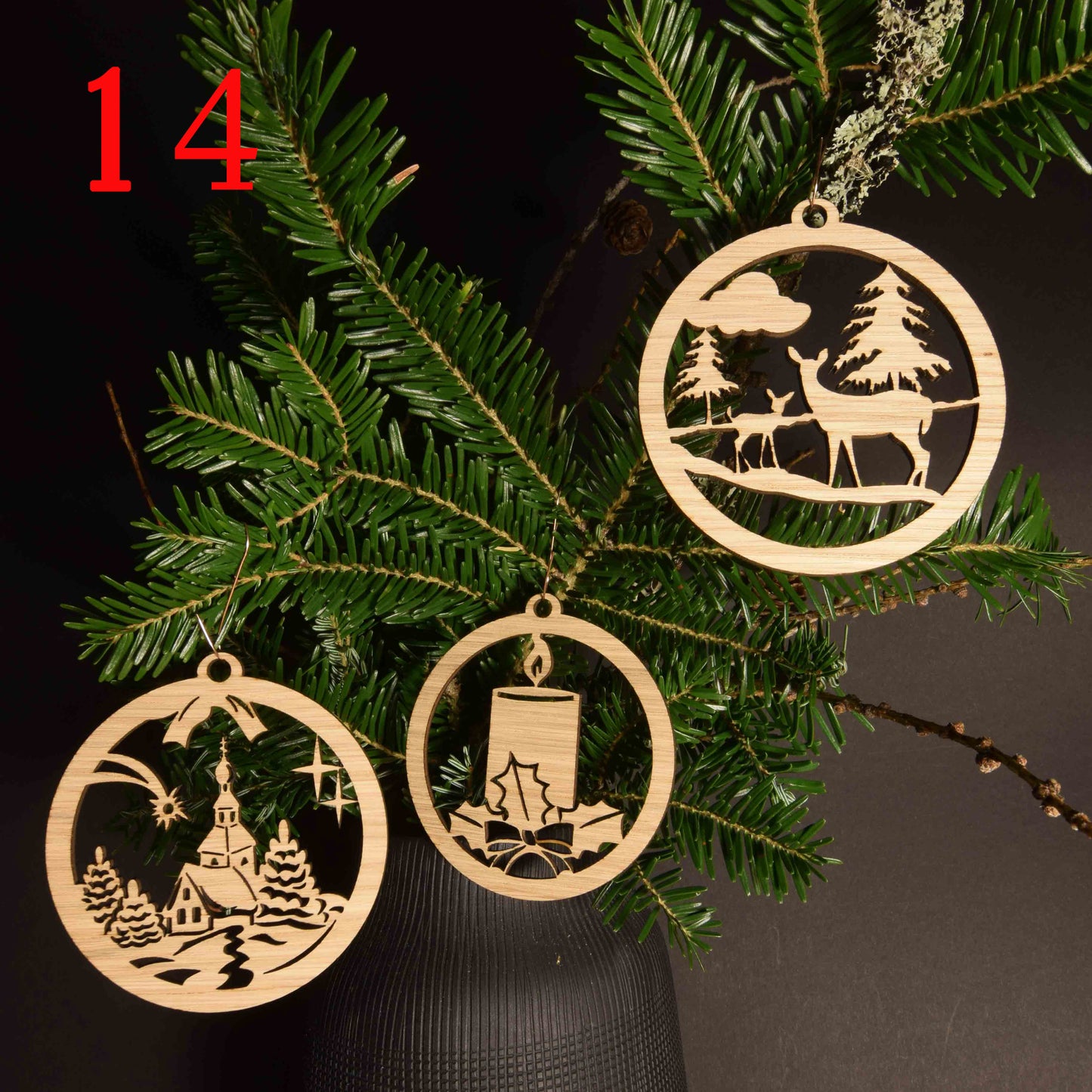 3er Set Christbaum oder Geschenkanhänger