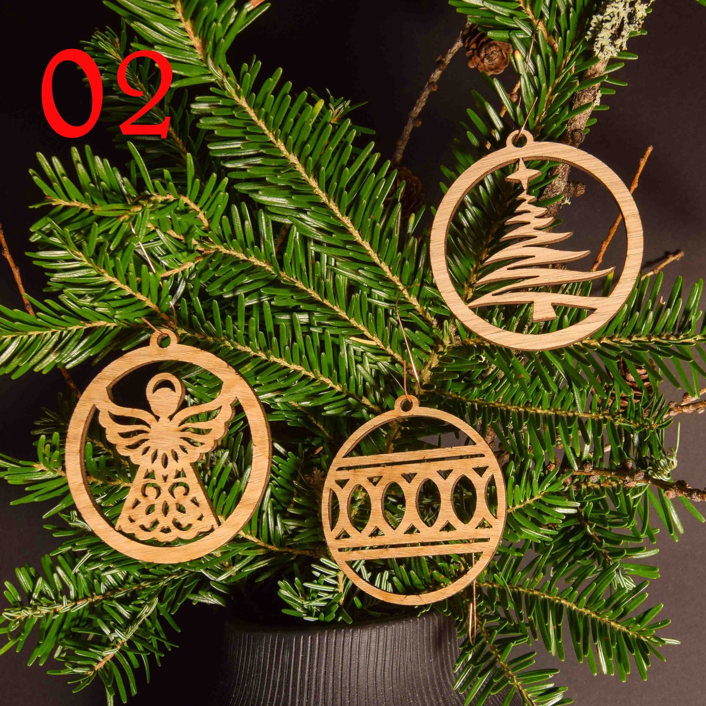 3er Set Christbaum oder Geschenkanhänger