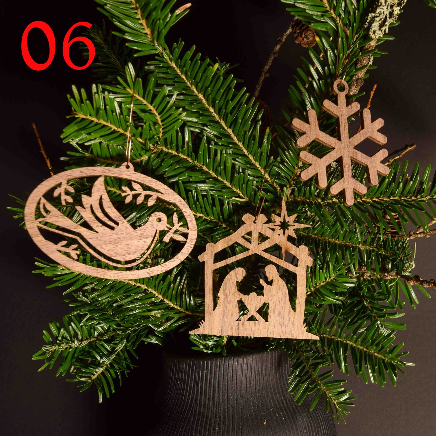 3er Set Christbaum oder Geschenkanhänger