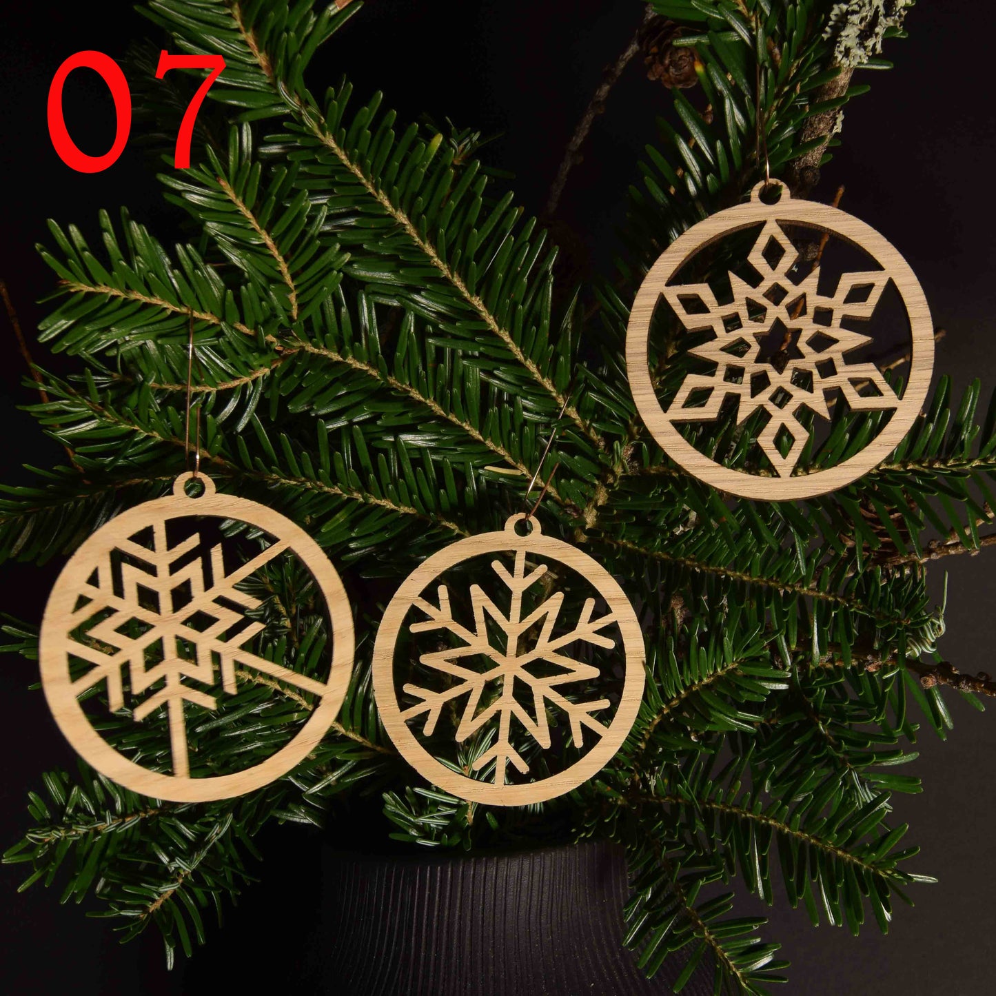 3er Set Christbaum oder Geschenkanhänger