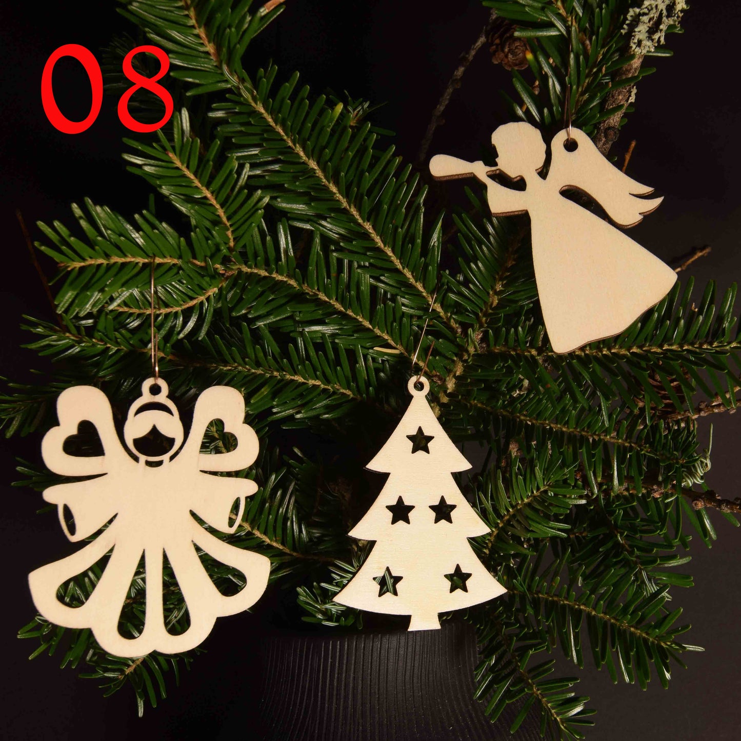 3er Set Christbaum oder Geschenkanhänger