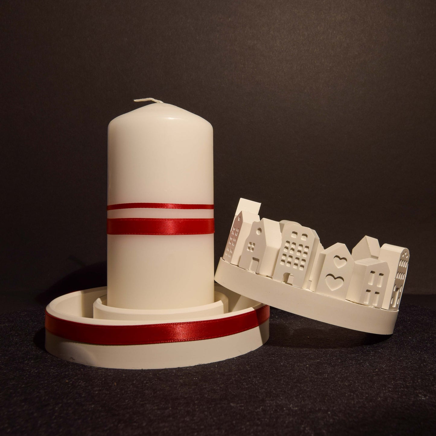 Kerzenhalter Häuserkarussell
