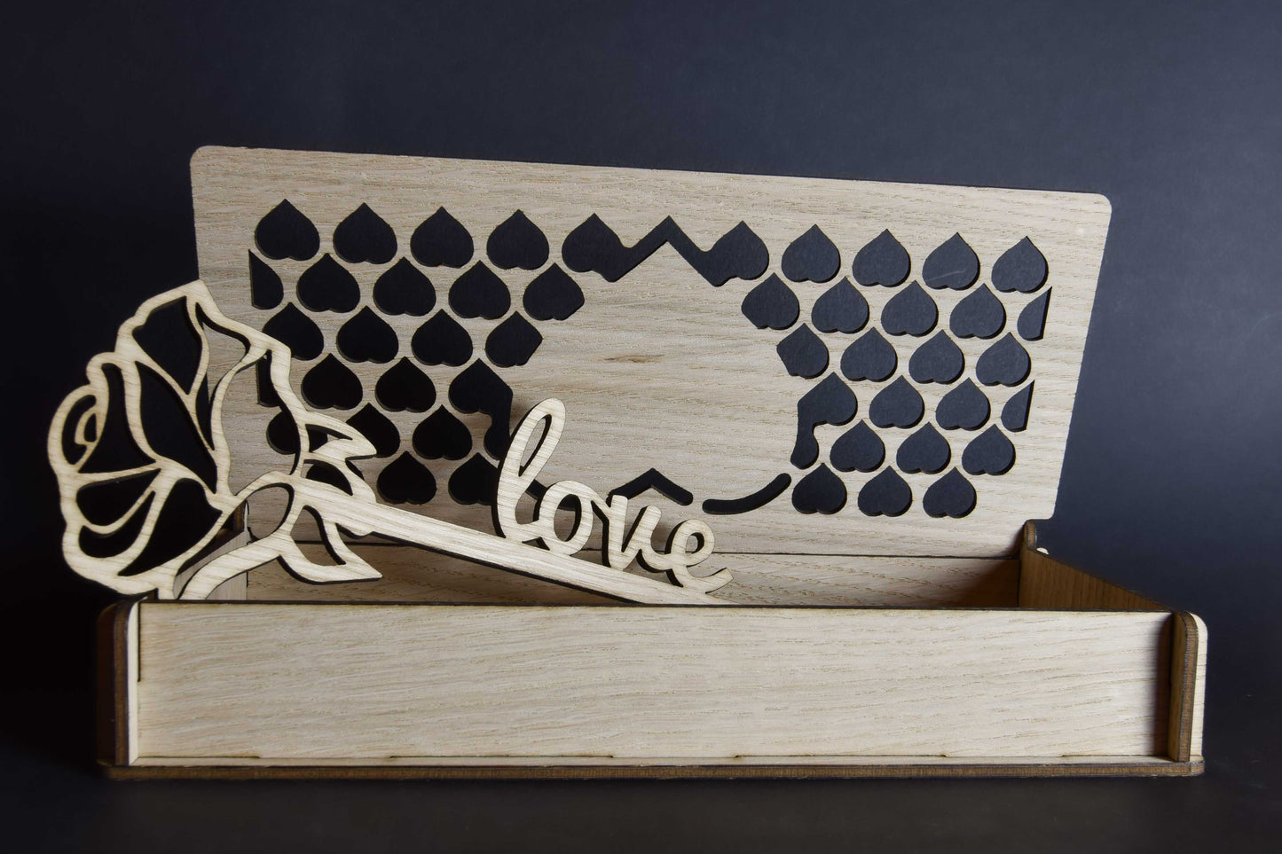 Geschenkbox mit Holzrose