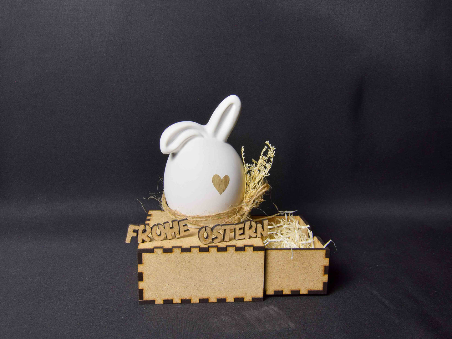 Holzbox mit Hase "Natur"
