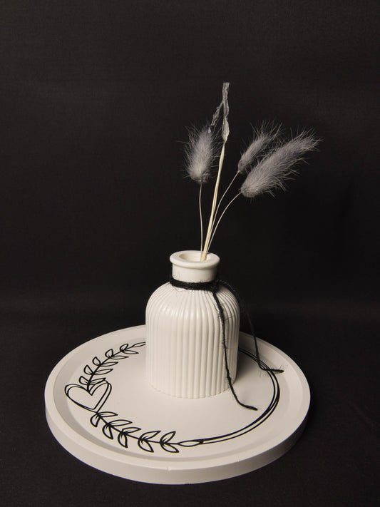 Dekoteller mit Vase "Herzerl"