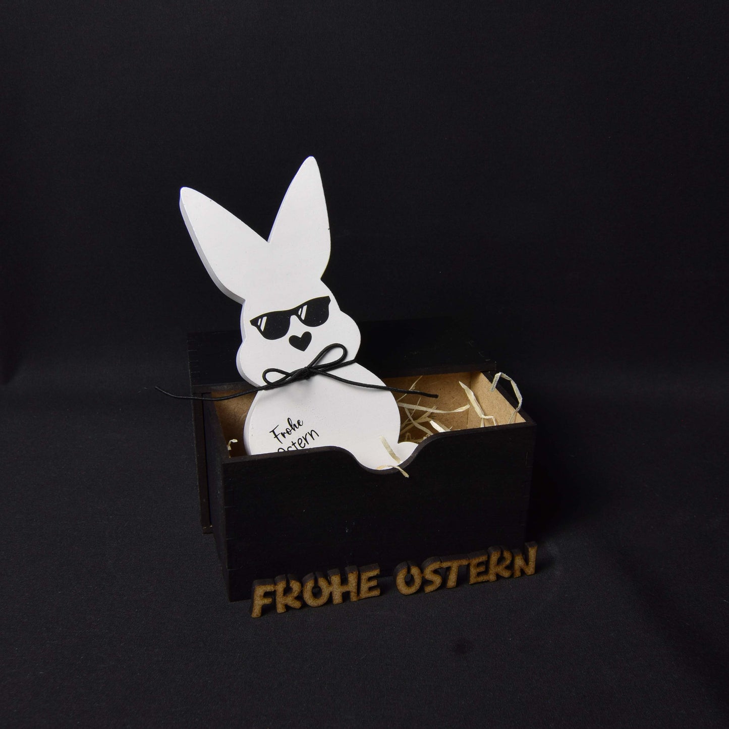 Holzbox mit Hase "Cool"