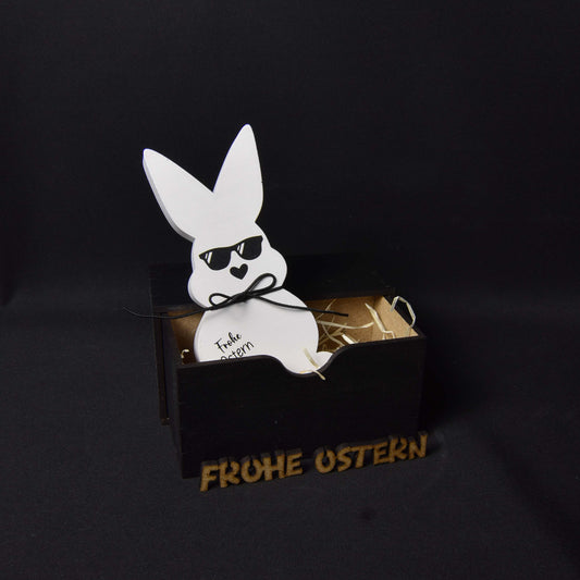 Holzbox mit Hase "Cool"